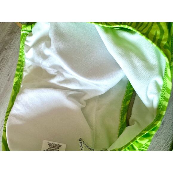 NWT Michael Kors one shoulder O-ring top and bottom swimwear in green with anima - Picture 7 of 10